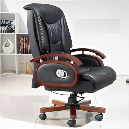 High leather office seat