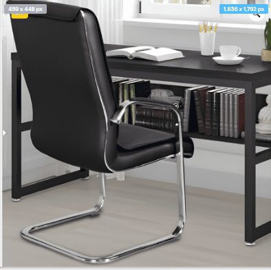 Leather visitor's seat
